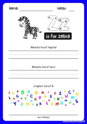 Lembar 8: is for Zebra