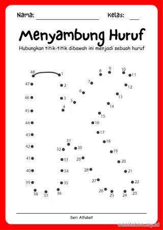 Pratinjau paket 16 Lembar Menulis Huruf Alfabet — TK Gratis PDF