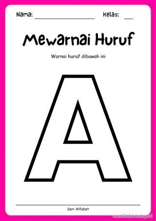 Pratinjau paket 17 Lembar Mewarnai Alfabet — PAUD Gratis PDF
