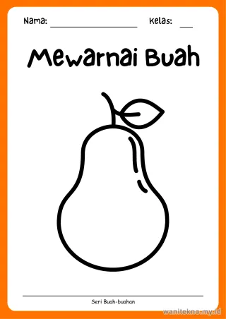 Pratinjau paket 14 Lembar Mewarnai Buah Buahan — PAUD Gratis PDF