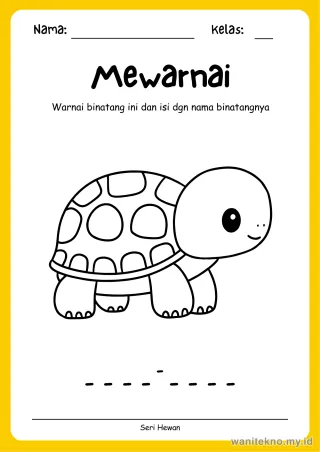 Pratinjau paket 13 Lembar Mewarnai Hewan — PAUD Gratis PDF