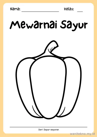 Lembar 8: Mewarnai Sayur