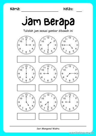 Pratinjau paket 14 Lembar Pasangkan Mengenal Waktu — TK Gratis PDF