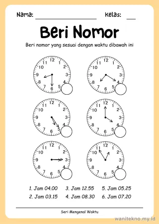 Lembar 9: Beri Nomor