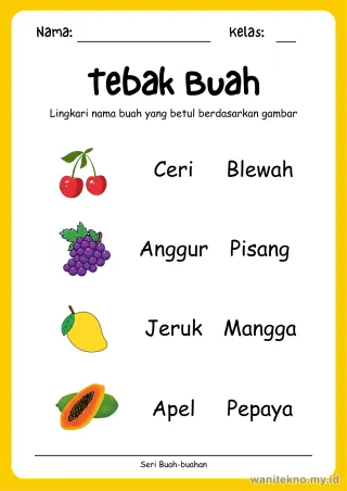 Lembar 2: Tebak Buah