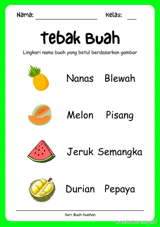 Lembar 3: Tebak Buah
