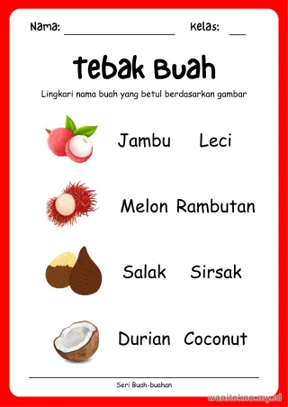 Lembar 5: Tebak Buah