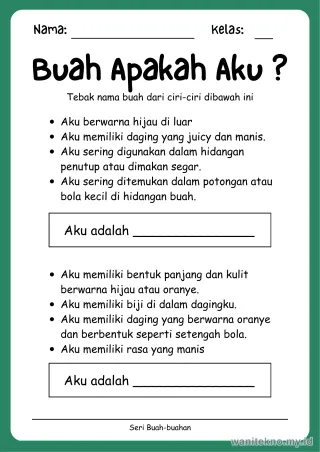 Lembar 10: Buah Apakah Aku ?