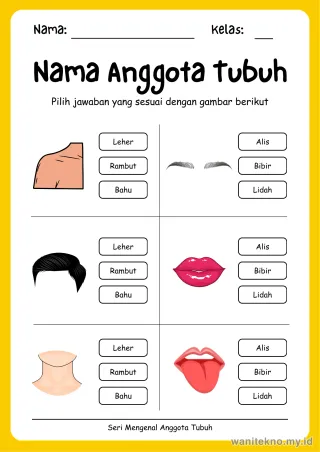 Lembar 2: Nama Anggota Tubuh
