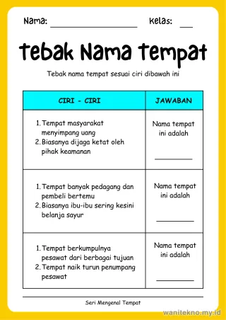 Lembar 7: Tebak Nama Tempat