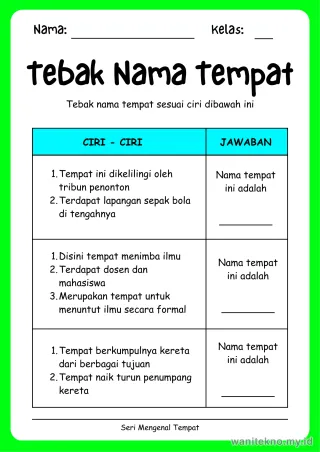 Lembar 8: Tebak Nama Tempat