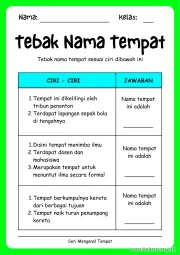 Lembar 8: Tebak Nama Tempat