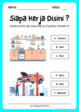 Pratinjau paket 13 Lembar Tebak Nama Profesi — TK Gratis PDF