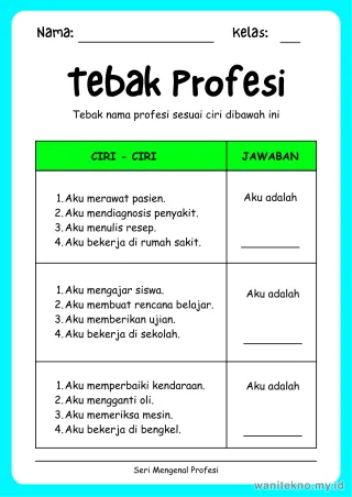 Lembar 8: Tebak Profesi