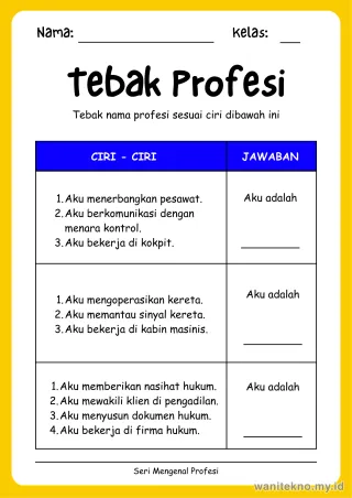 Lembar 9: Tebak Profesi
