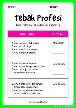 Lembar 10: Tebak Profesi