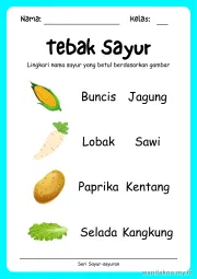 Lembar 3: Tebak Sayur