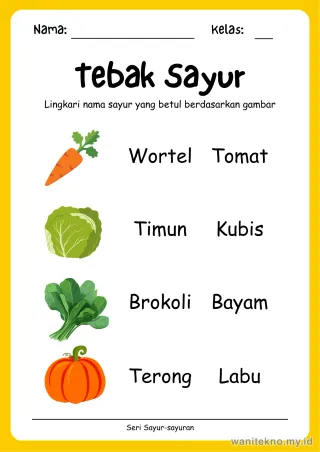 Lembar 4: Tebak Sayur
