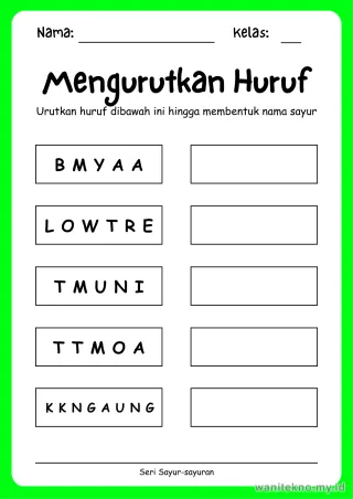 Lembar 5: Mengurutkan Huruf