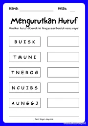 Lembar 6: Mengurutkan Huruf