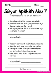 Lembar 8: Sayur Apakah Aku ?
